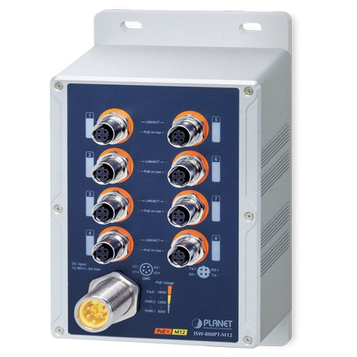 8 x FE PoE M12 IP67 Unmanaged Industrial PoE Switch 8 x FE PoE M12 IP67 Unmanaged Industrial PoE Switch