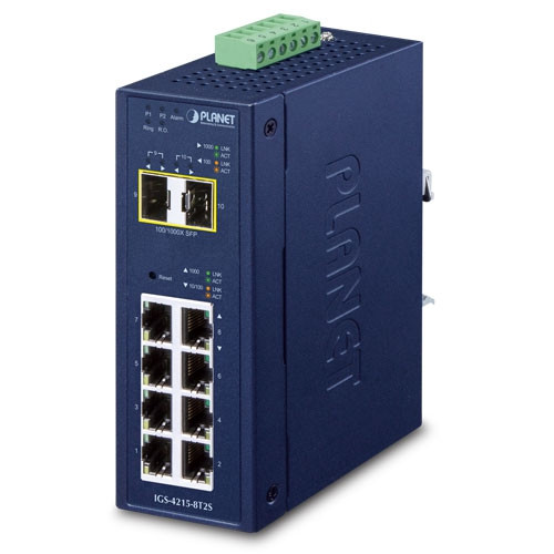 8 x GbE + 2 SFP L2 Managed Industrial Switch 8 x GbE + 2 SFP L2 Managed Industrial Switch