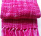 Hottest Pink throw rug. Handwoven in Mushroom yarn
