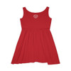 Women's Dark Red Mini BHS Logo Skater Dress- Left Side BHS Seal