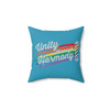 Turquoise Unity through Harmony Polyester Square Pillow