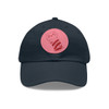 Dad Hat with Faux Leather Barberpole Cat Patch (Round)- Multiple Colors