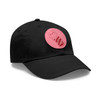 Dad Hat with Faux Leather Barberpole Cat Patch (Round)- Multiple Colors