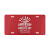 National Barbershop Quartet Day Vanity Plate- Red