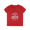 Women's V-Neck National Barbershop Quartet Day T-Shirt - TENOR LEAD BARI BASS - Available in Multiple Colors