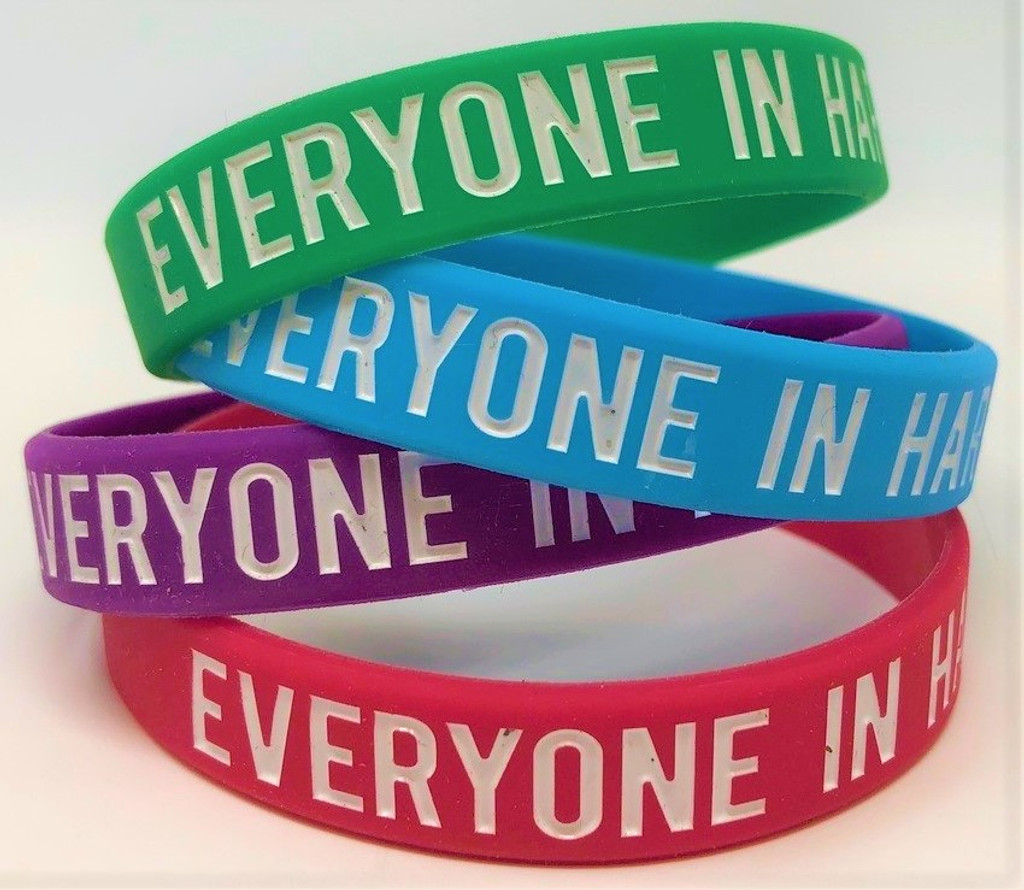 Wear them. Collect them. Share them.

Our silicone wristbands are great for collecting, sharing, gifting, and identifying tag singers.

EVERYONE IN HARMONY on one side and your voice part, whether it be TENOR, LEAD, BARITONE, OR BASS, on the other.

Each wristband is colorfully coordinated with its own voice part:

Green - Tenor, Red - Bass, Blue - Lead, Purple - Baritone. 

Part of our Everyone In Harmony Collection. 
