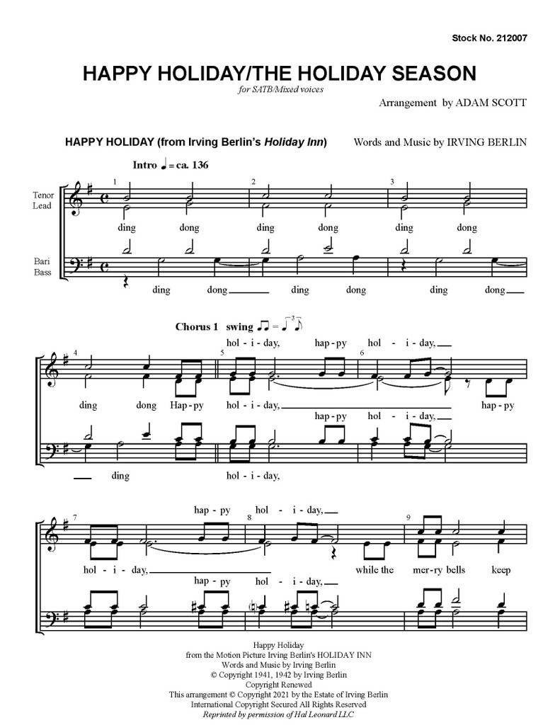 Happy Holiday/The Holiday Season (SATB) (arr. Scott)