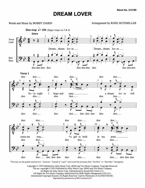 Dream Lover (TTBB) (arr. Kitzmiller)