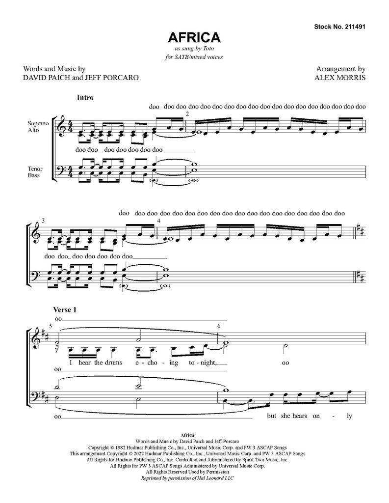 Africa (SATB) (arr. Morris) - Download