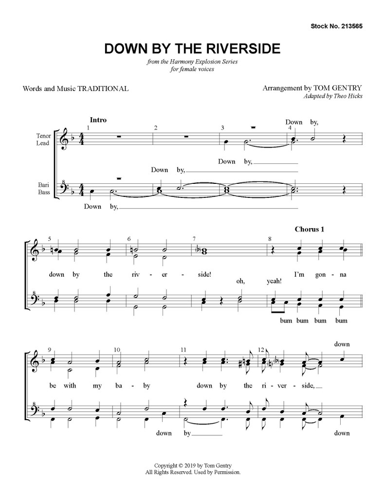 Down By the Riverside (SSAA) (arr. Gentry) - Download