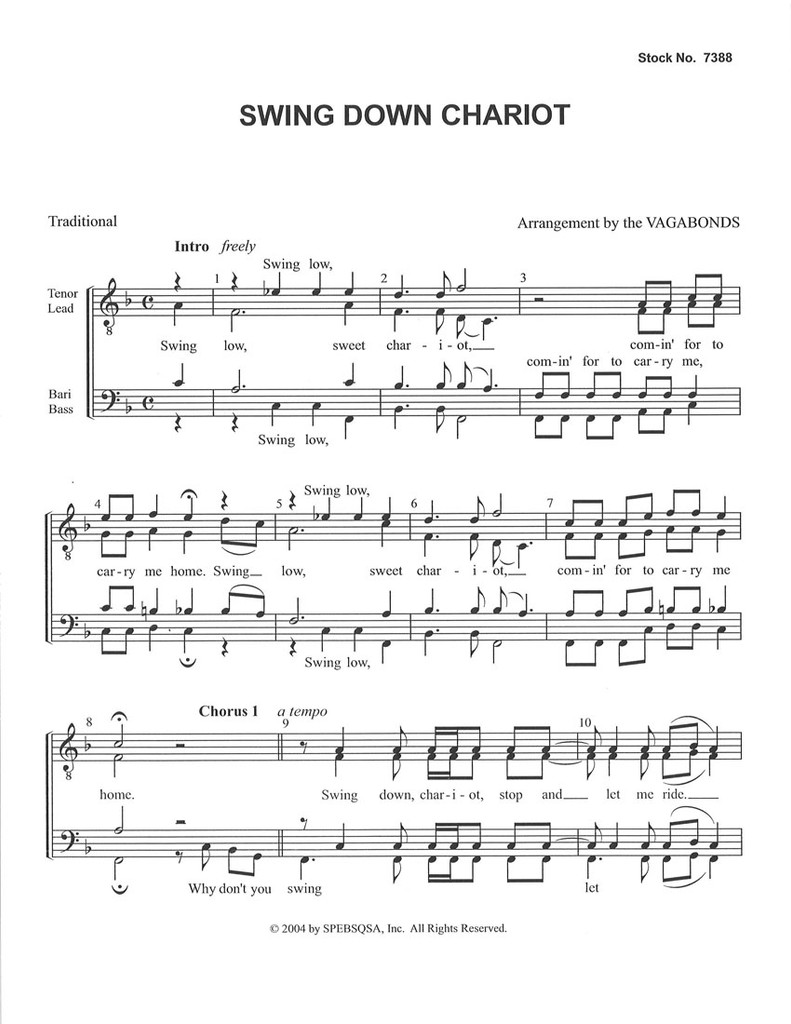 Swing Down Chariot (TTBB) (arr. The Vagabonds)