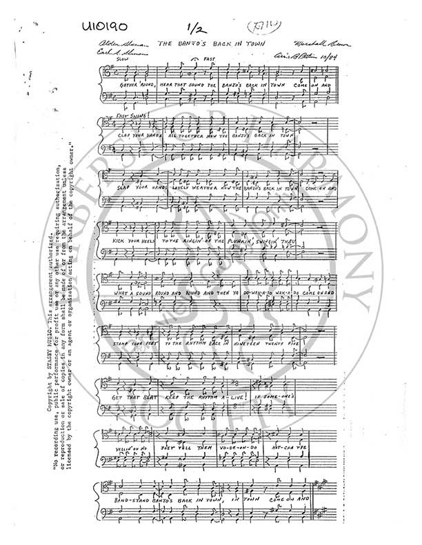 Banjo's Back In Town (TTBB) (arr. Bernie Pitkin)DownloadUNPUB