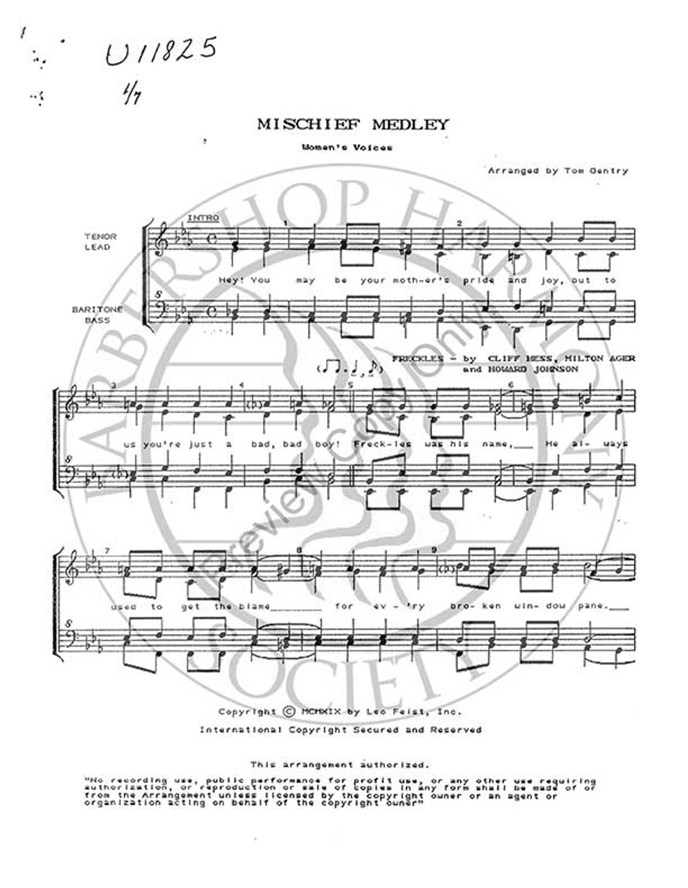 Mischief Medley (SSAA) (arr. Tom Gentry)-Download-UNPUB