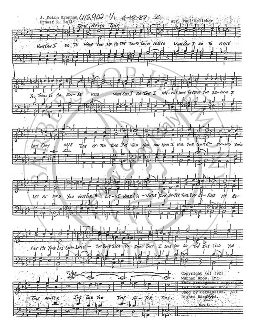 Time After Time 2 (TTBB) (arr. Paul Kelleher)-Download-UNPUB