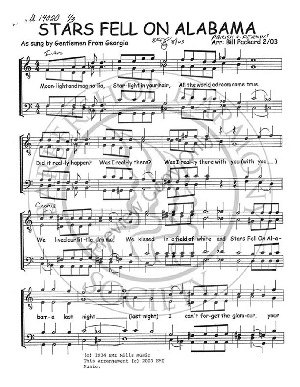 Stars Fell On Alabama (TTBB) (arr. Bill Packard)-Download-UNPUB