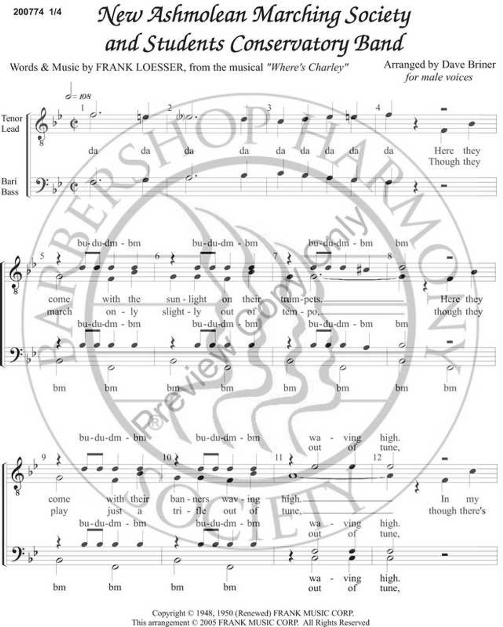 New Ashmolean Band 2 (TTBB) (arr. Dave Briner)-Download-UNPUB