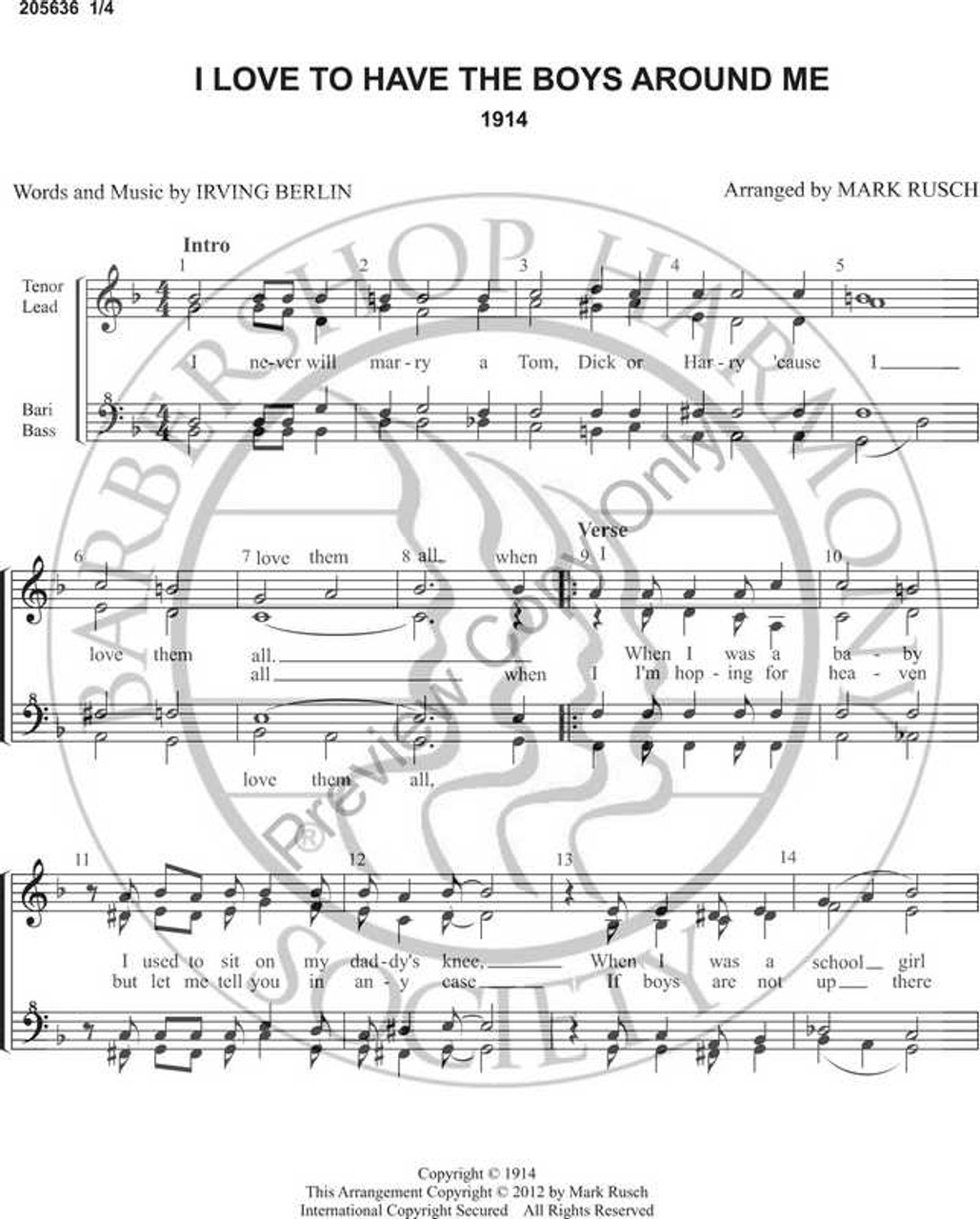 I Love To Have The Boys Around Me (SSAA) (arr. Mark Rusch)-Download-UNPUB