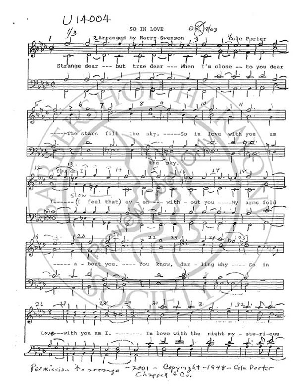 So In Love 1 (TTBB) (arr. Harry Swenson)-Download-UNPUB