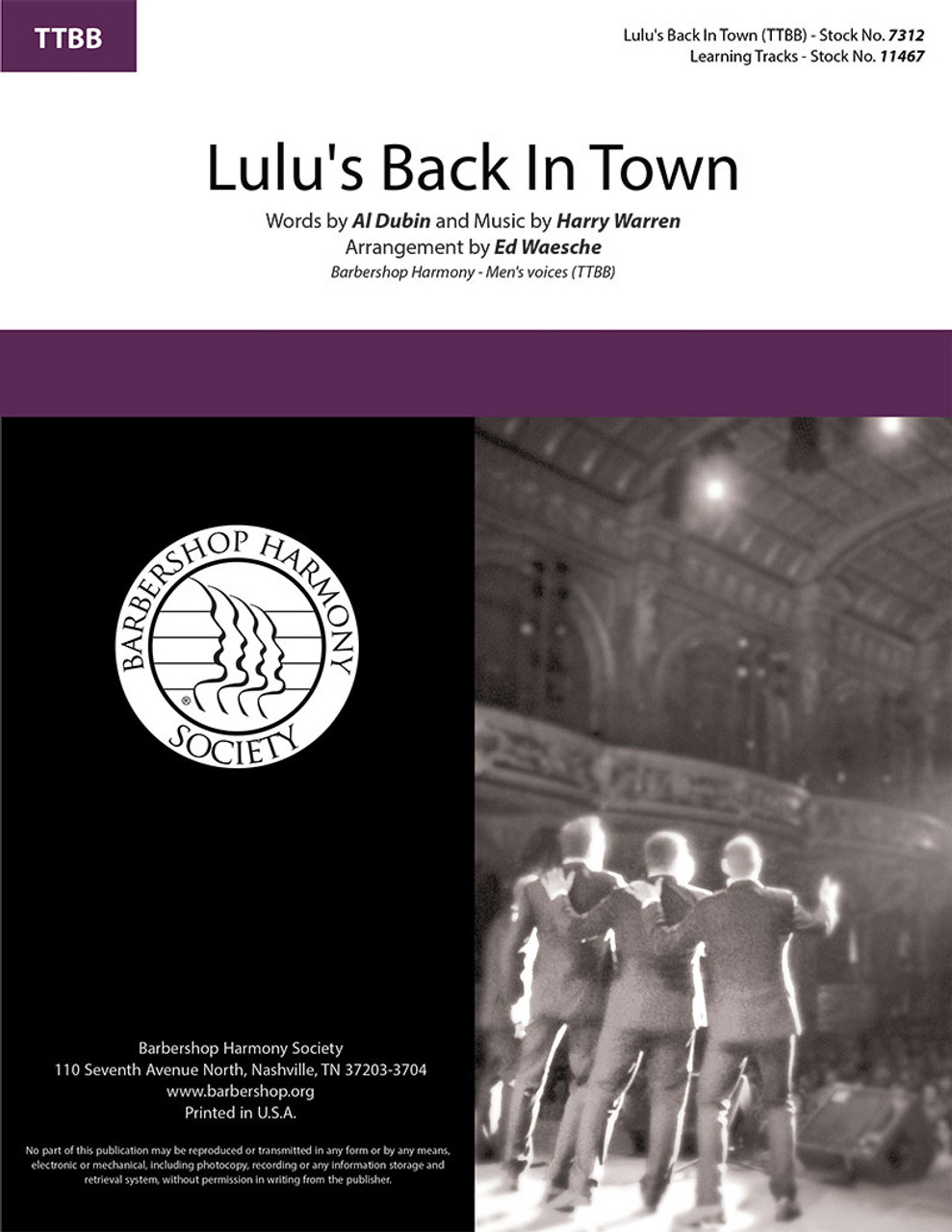 Lulu's Back In Town (TTBB) (arr. Waesche)