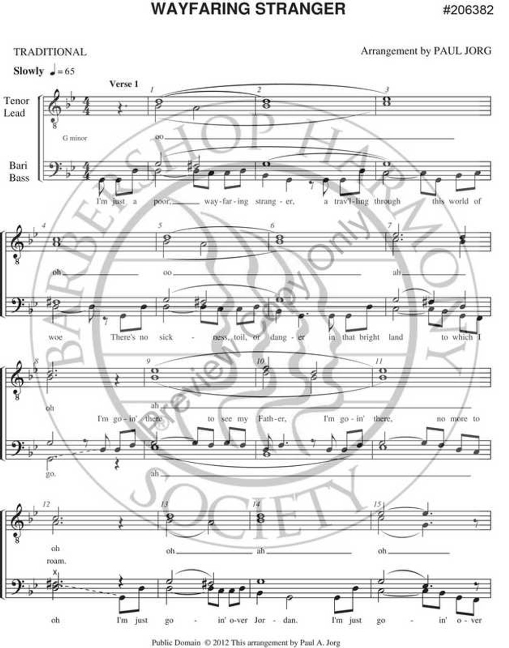 Wayfaring Stranger (TTBB) (arr. Paul Jorg)-Download