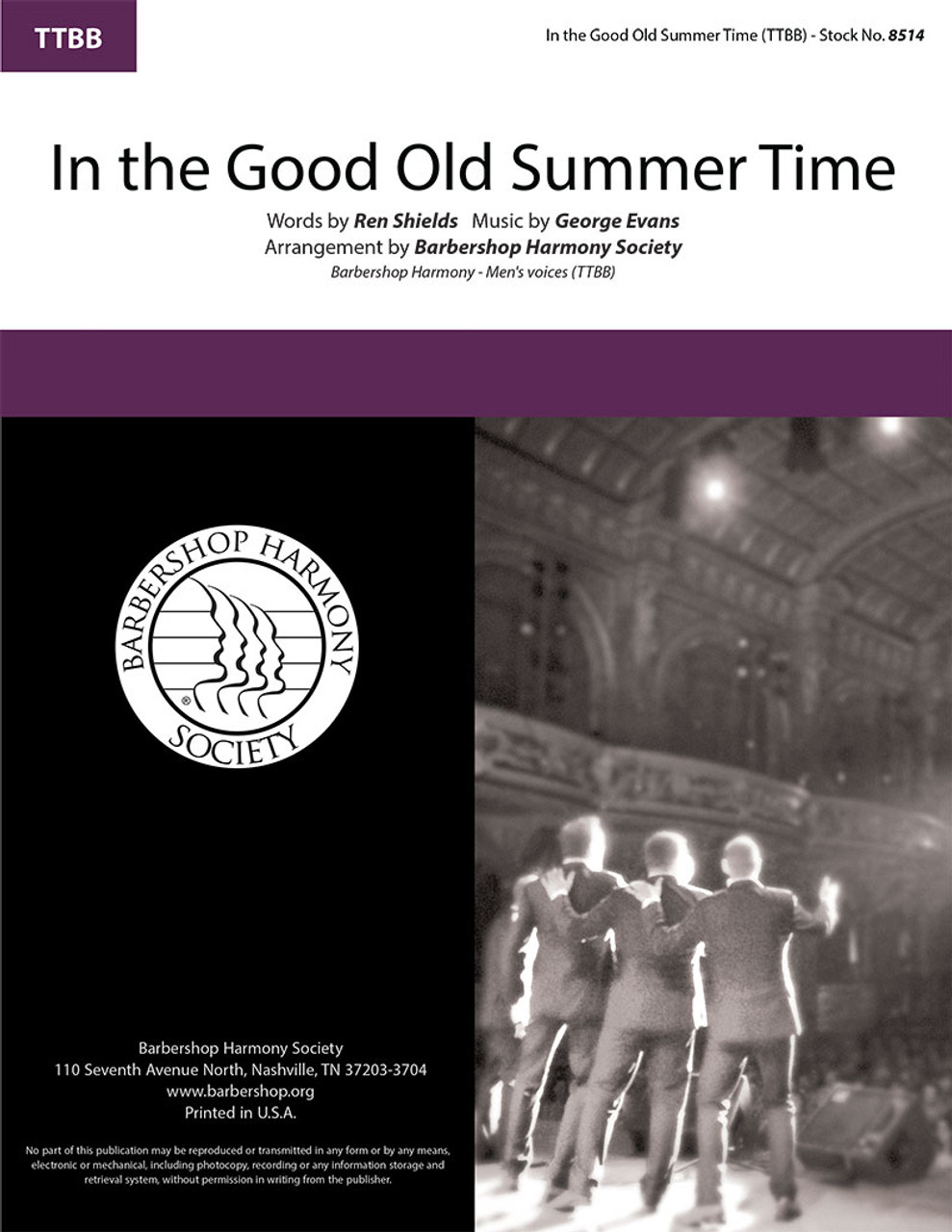 In the Good Old Summer Time (TTBB) - arr. SPEBSQSA