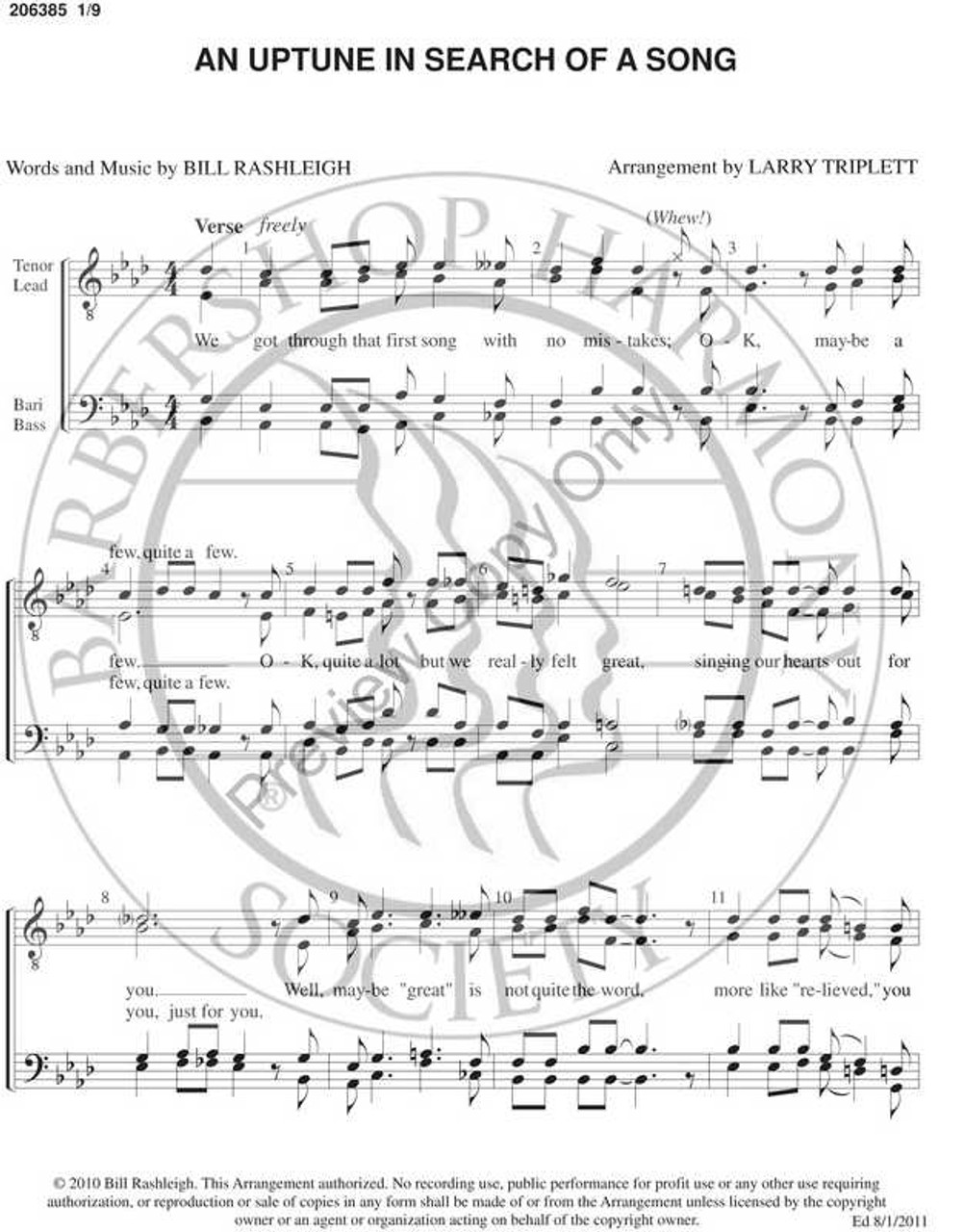 An Uptune In Search Of A Song (TTBB) (arr. Larry Triplett)-Download-UNPUB