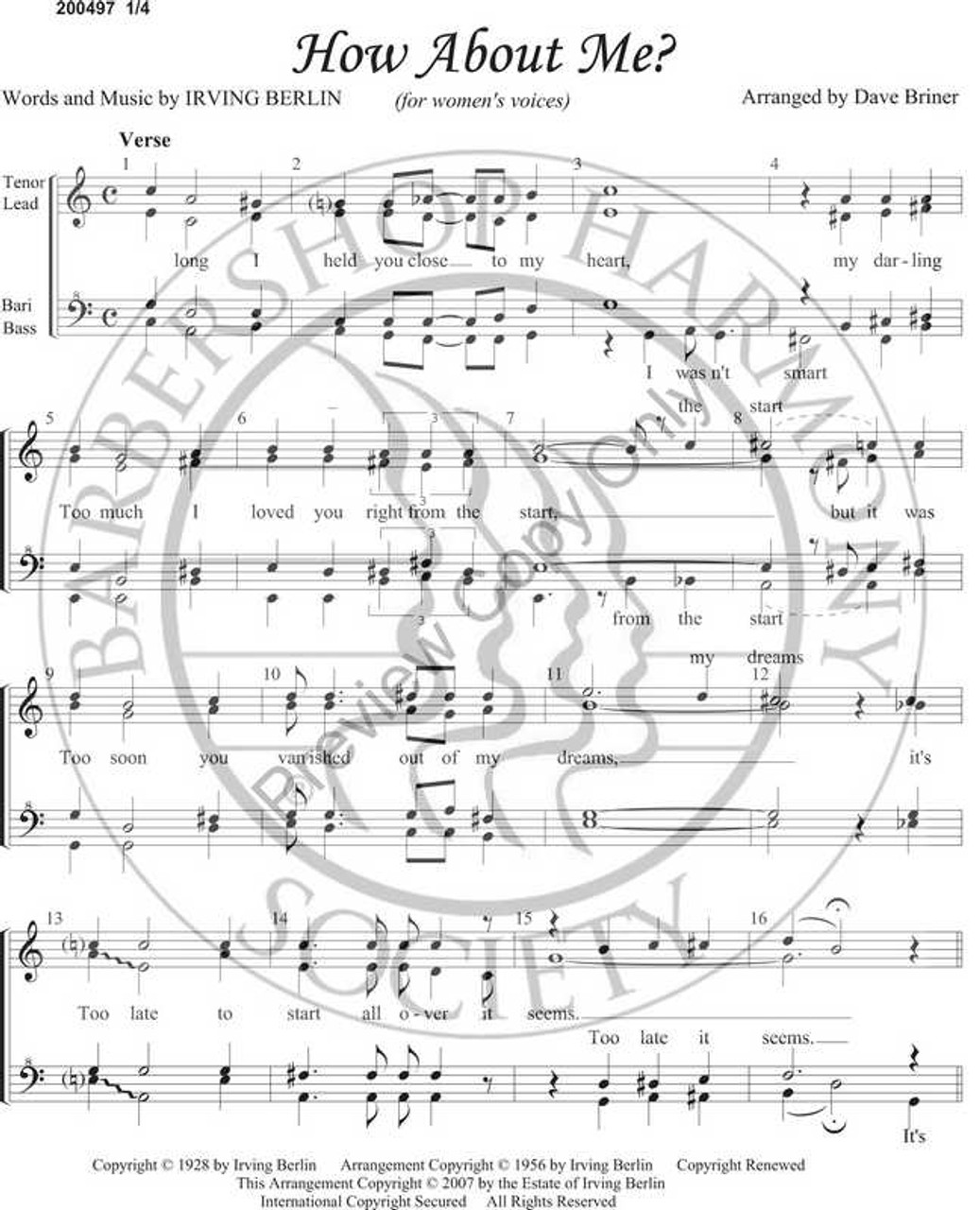 How About Me (SSAA) (arr. Dave Briner)-Download-UNPUB