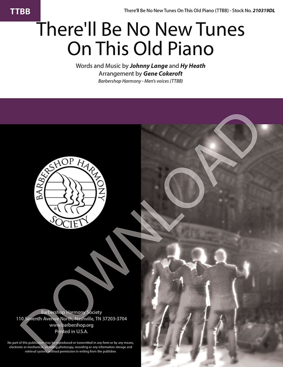 There'll Be No New Tunes on This Old Piano (TTBB) (arr. Cokeroft) - Download