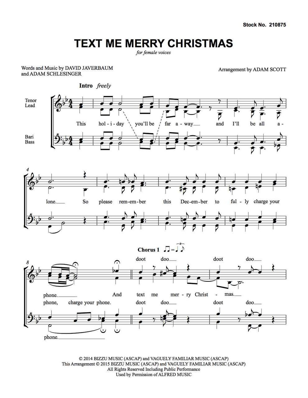 Text Me Merry Christmas (SSAA) (arr. Scott) - Download