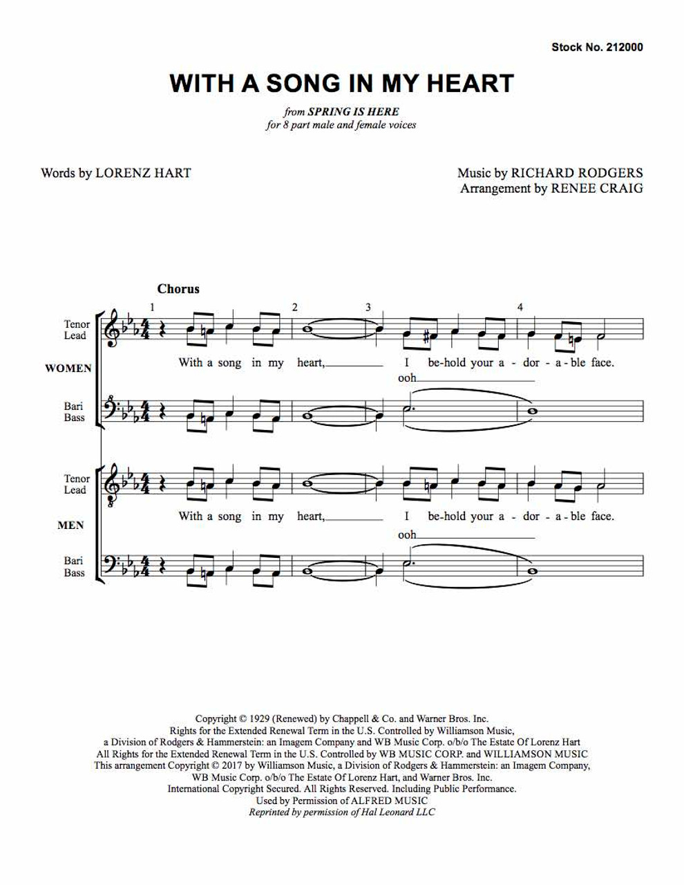 With a Song in My Heart (SATB) (arr. Craig)