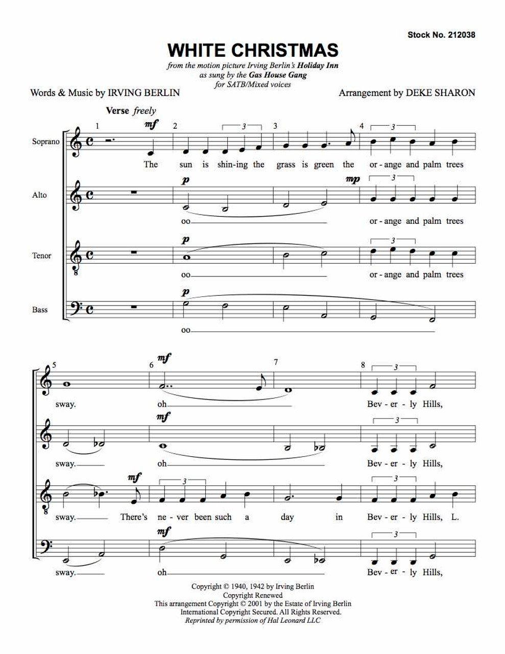 White Christmas (SATB) (arr. Sharon)