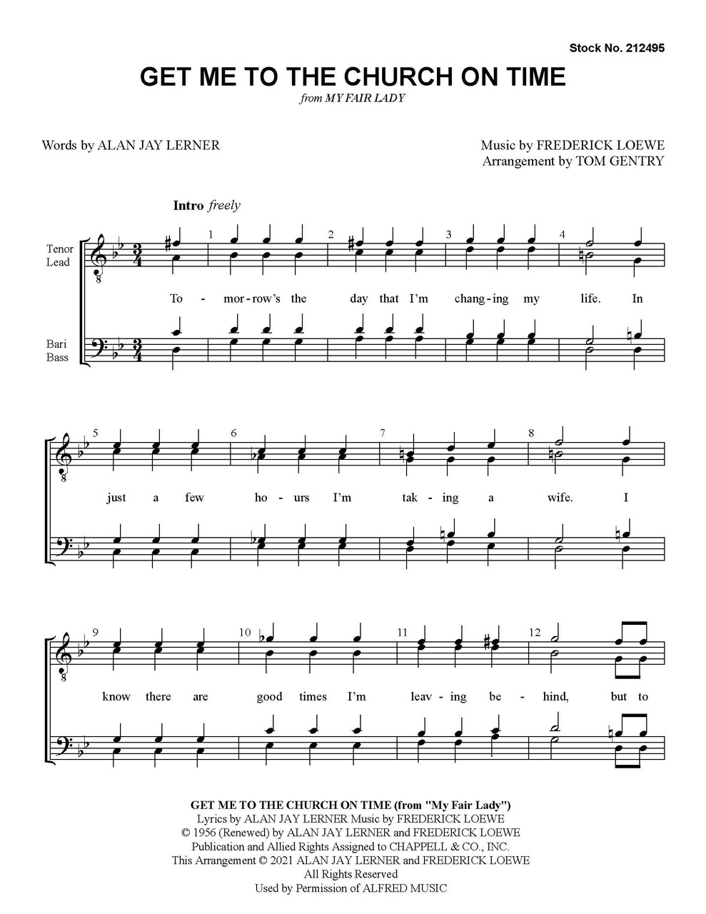 Get Me to the Church on Time (TTBB) (arr. Gentry)