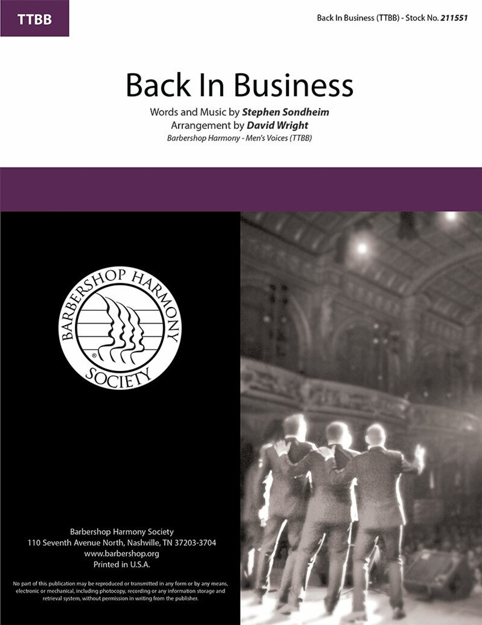 Back In Business (TTBB) (arr. Wright) - Download