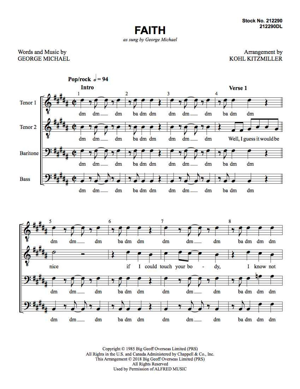 Faith (TTBB) (arr. Kitzmiller)