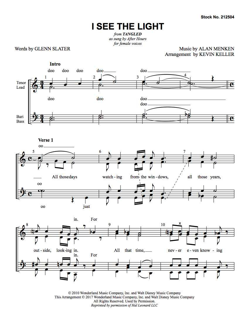 I See The Light (SSAA) (arr. Keller) - Barbershop Harmony Society