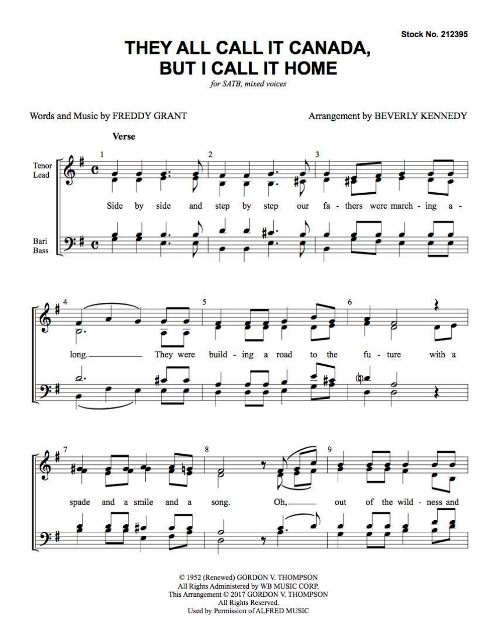 They Call It Canada, but I Call It Home (SATB) (arr. Kennedy) - Download