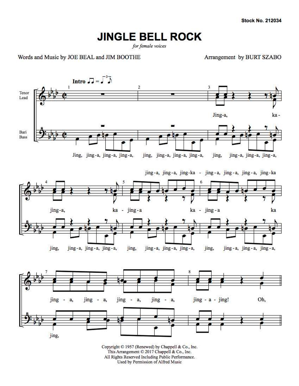 Jingle Bell Rock (SSAA) (arr. Szabo)