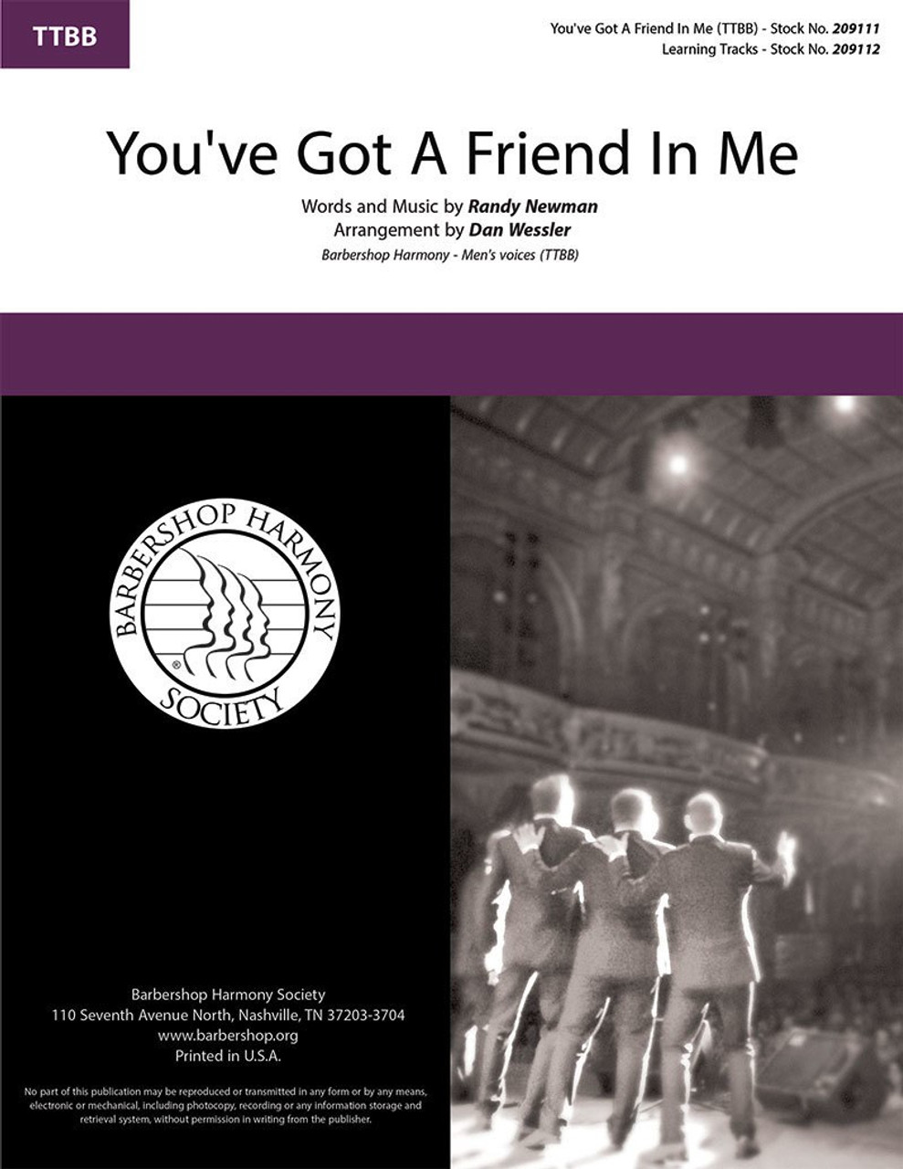 You've Got a Friend In Me (TTBB) (arr. Wessler) - Download You've Got a Friend In Me (TTBB) (arr. Wessler) - Download