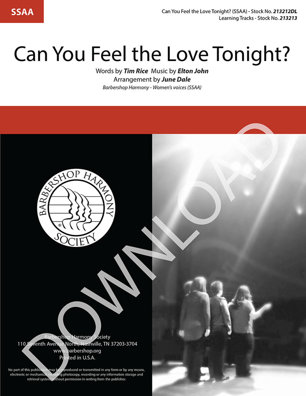 Can You Feel the Love Tonight? (SSAA) (arr. J. Dale) - Download