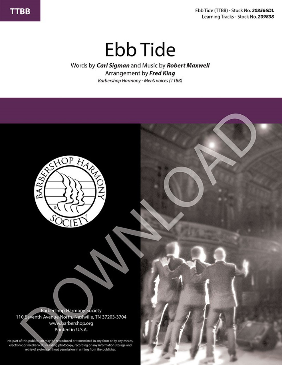 Ebb Tide (arr. King) (TTBB) - Download