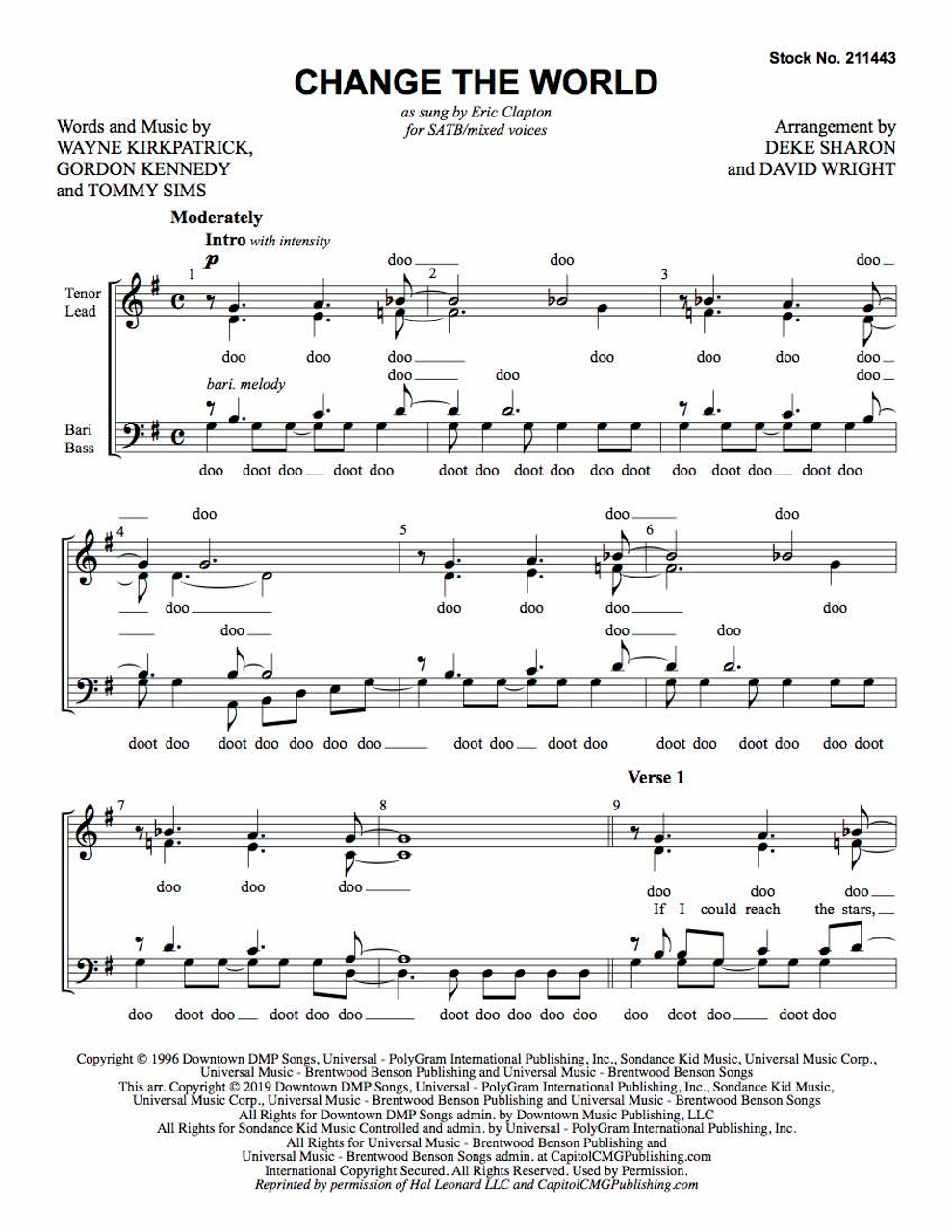 Change the World (SATB) (arr. Sharon & Wright) - Download