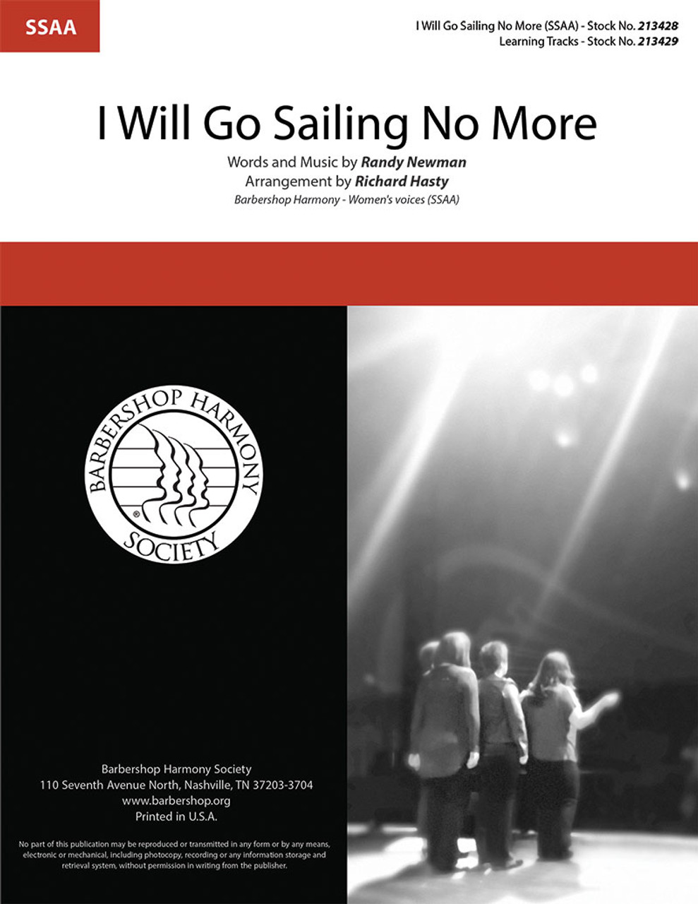 I Will Go Sailing No More (SSAA) (arr. Hasty)