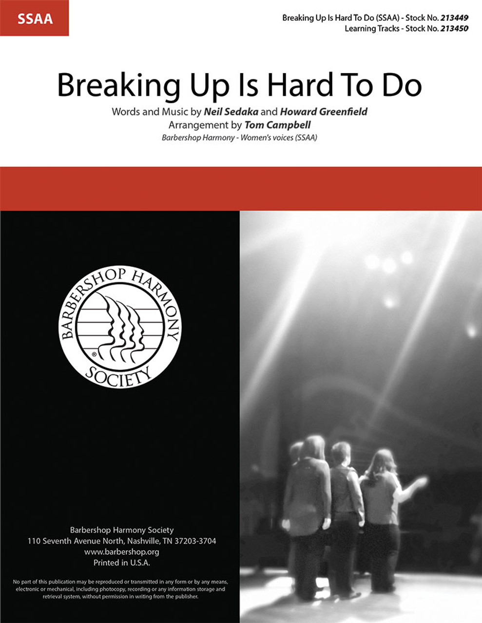 Breaking Up Is Hard To Do (SSAA) (arr. Campbell)