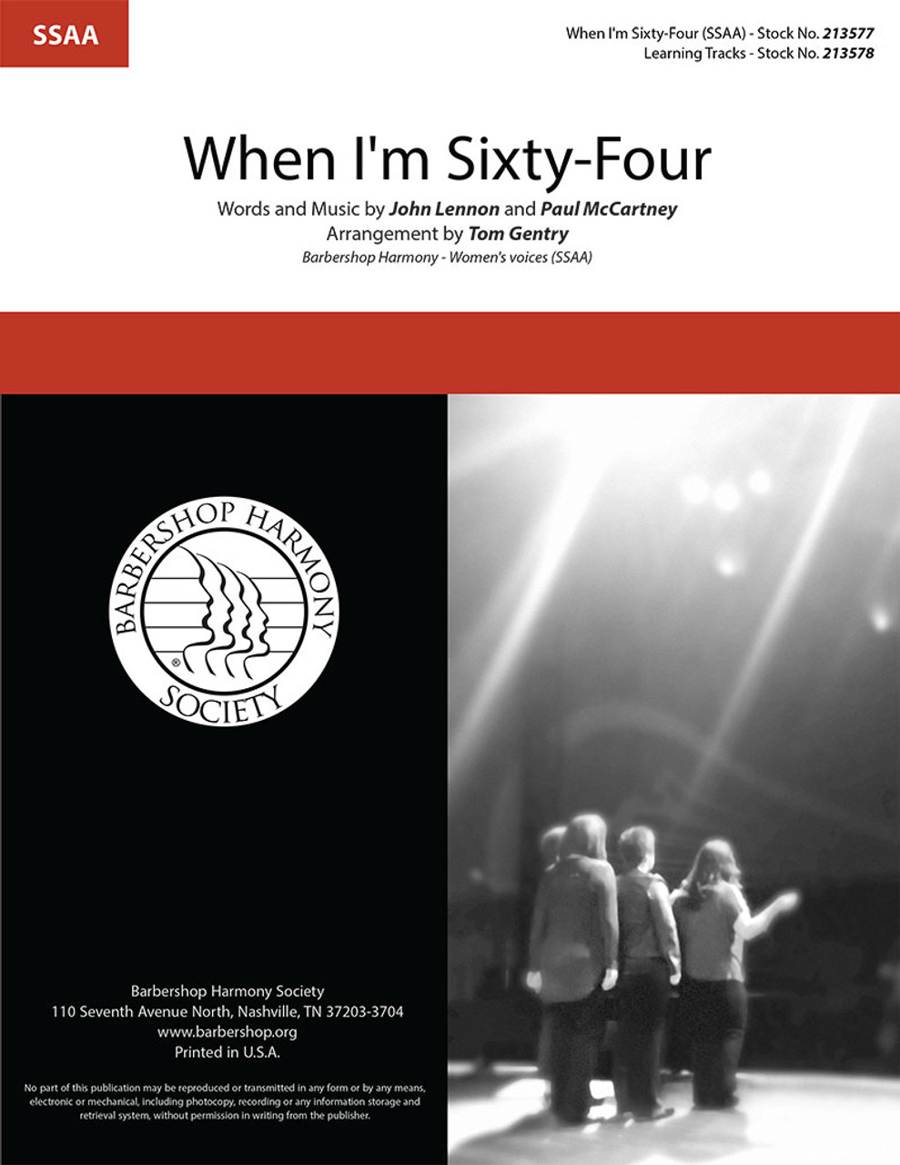 When I'm Sixty-Four (SSAA) (arr. Gentry)