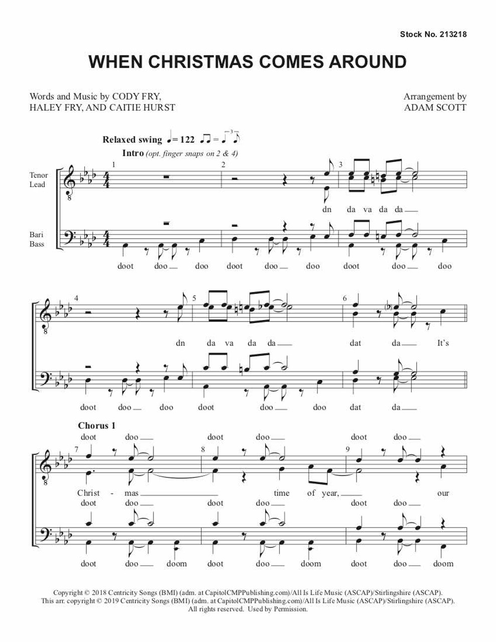 When Christmas Comes Around (TTBB) (arr. Scott) - Download