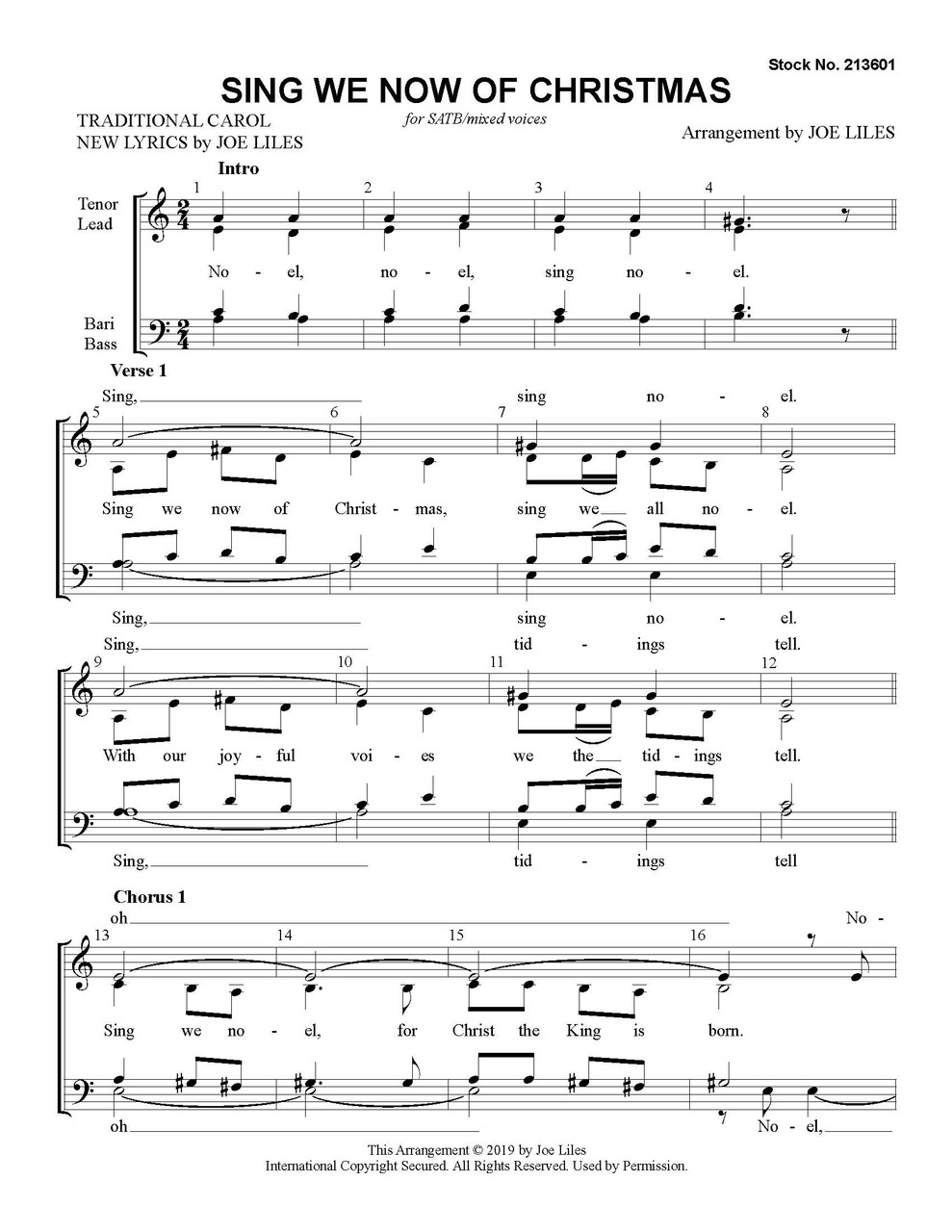 Sing We Now of Christmas (SATB) (arr. Liles) - Download