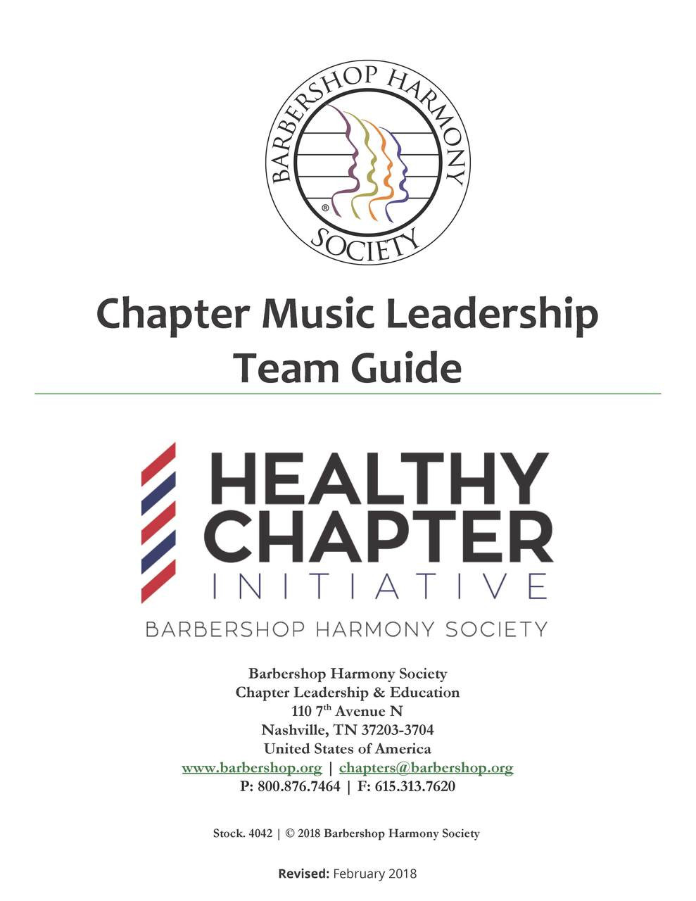 Chapter Music Leadership Team Guide - Download