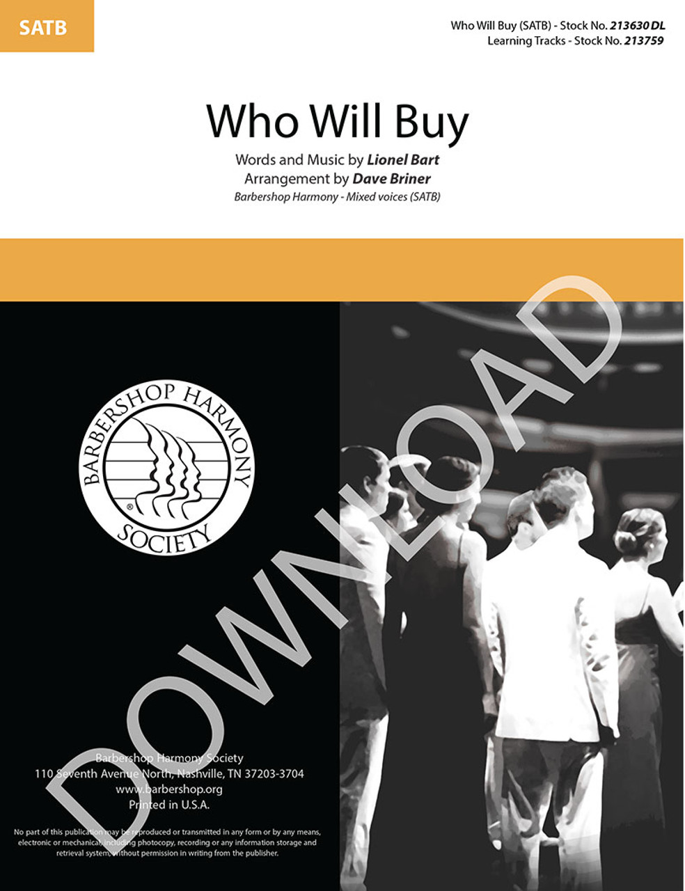 Who Will Buy (SATB) (arr. Briner) - Download