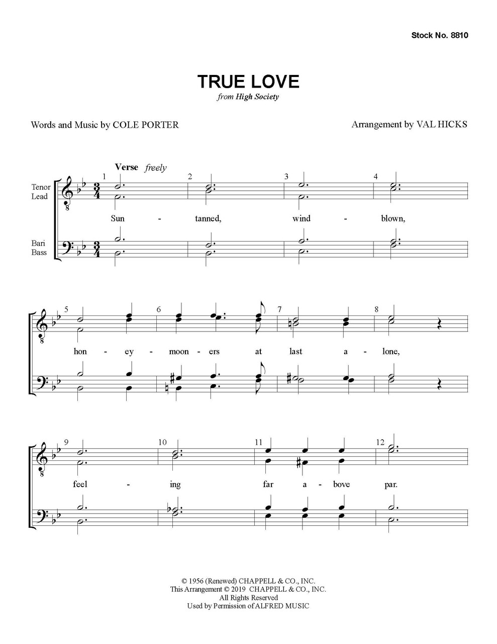 True Love (from "High Society") (TTBB) (arr. Hicks) - Download