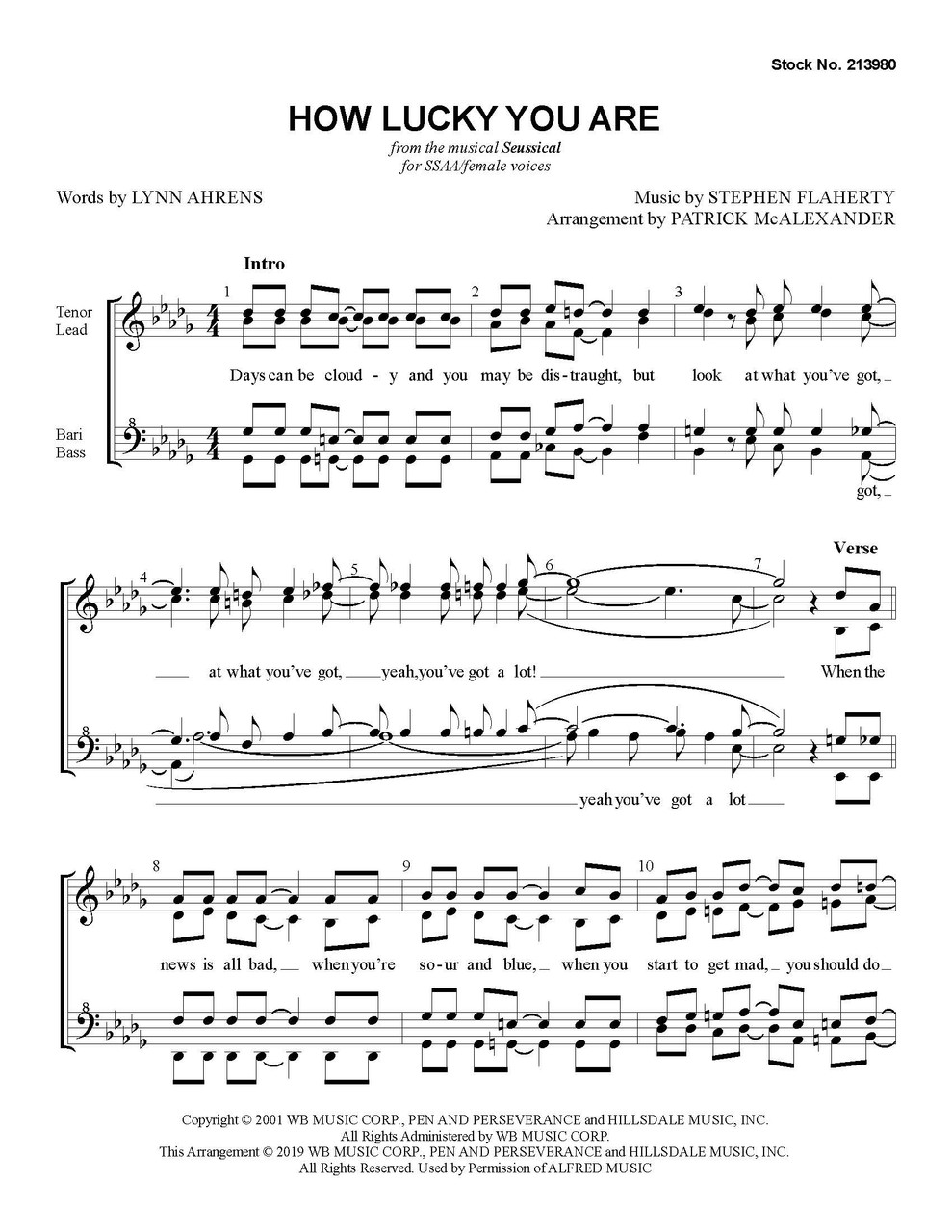 How Lucky You Are (SSAA) (arr. McAlexander) - Download